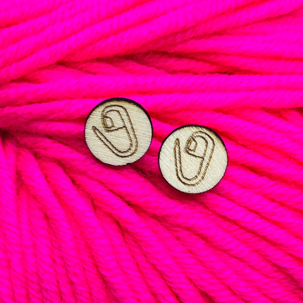 Stitch Marker Safety Pin Earrings